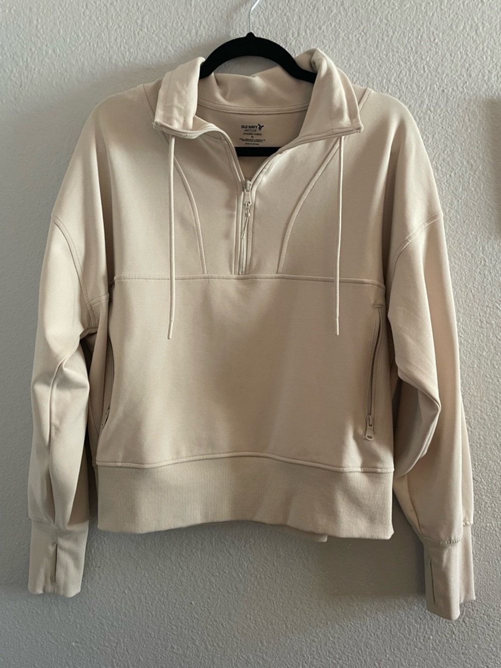 Old Navy Women’s Cream Half-Zip Sweatshirt
